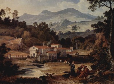 Duits: Das Kloster San Francesco im Sabinergebirge bei Rom Klooster van San Francesco di Civitella in het Sabijnse gebergte door Joseph Anton Koch