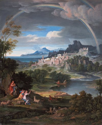 Heroïsch landschap met regenboog, 1806 door Joseph Anton Koch