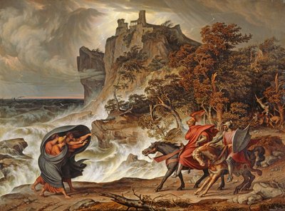 Macbeth en de heksen, 1829-30 door Joseph Anton Koch