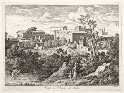 Uitzicht op San Vitale, Rome door Joseph Anton Koch