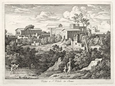 Zicht op San Vitale, Rome, ca. 1810 door Joseph Anton Koch