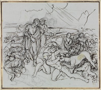 Vergilius kalmeert Cerberus (Dante