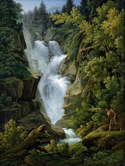 Waterval in de Bernse Hooglanden, 1796 door Joseph Anton Koch