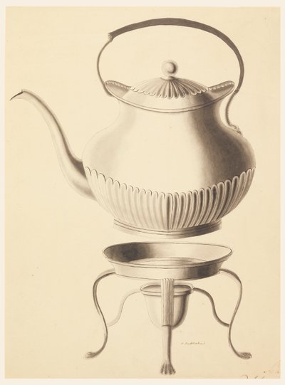Ontwerp voor een waterketel met standaard door Joseph Anton Seethaler Ii