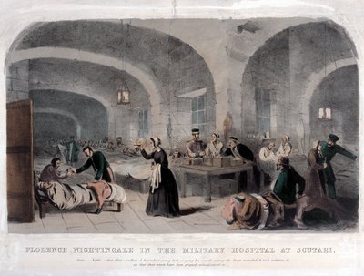 Florence Nightingale (1820-1910) in het militair hospitaal in Scutari tijdens de Krimoorlog, 1856 door Joseph Austin Benwell