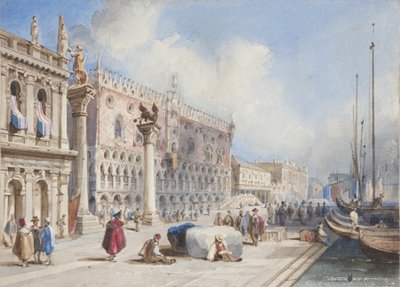Venetië, geplakt in Thomas Moodys Journal of a tour through Switzerland and Italy, 1822 door Joseph Axe Sleap