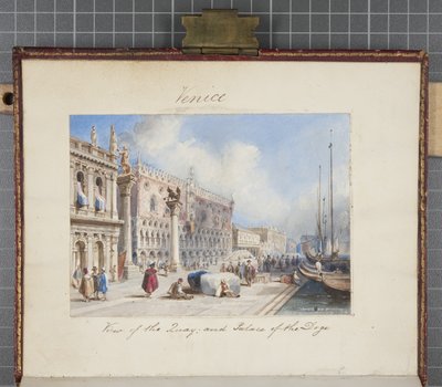 Venetië, geplakt in Thomas Moodys Journal of a tour through Switzerland and Italy, 1822 door Joseph Axe Sleap