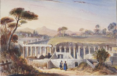 Aquarel geplakt in Thomas Moodys Journal of a tour through Switzerland and Italy, 1822 door Joseph Axe Sleap