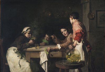 De kaartspelers, ca. 1897 (olieverf op doek) door Joseph Bail