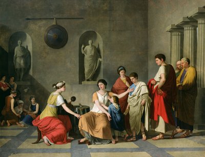 De moeder van de Gracchi, ca. 1780 door Joseph Benoît Suvée