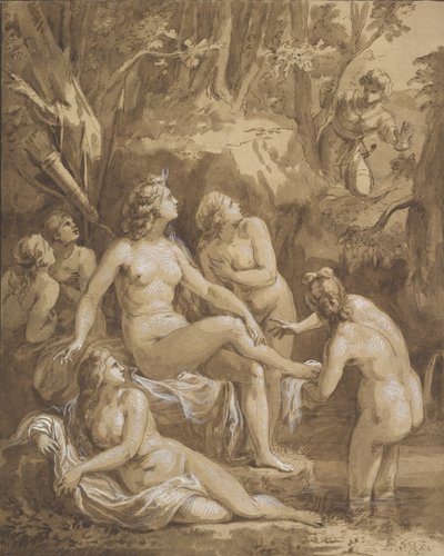 Diana en Actaeon, eind 18e-begin 19e eeuw door Joseph Bergler