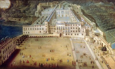 Het paleis in Monaco in 1732 door Joseph Bressan