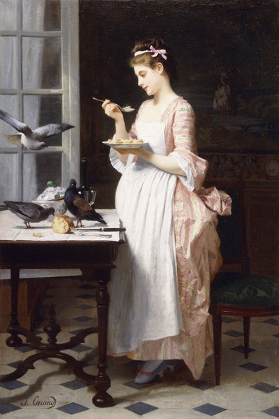 De duiven voeren door Joseph Caraud
