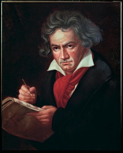 Portret van Ludwig van Beethoven (1770-1827), Duitse muzikant, componeren van de Missa solemnis door Joseph Carl Stieler