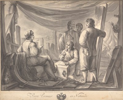 Pierre Premier in Holland: Scène Binnenin Schip Met Peter de Grote, Aantekeningen Makend, over Scheepsbouw door Joseph Cartwright