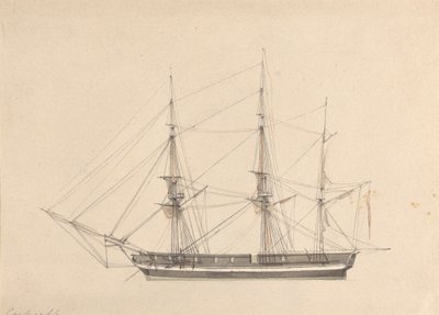 Zijaanzicht van een enkele bark door Joseph Cartwright