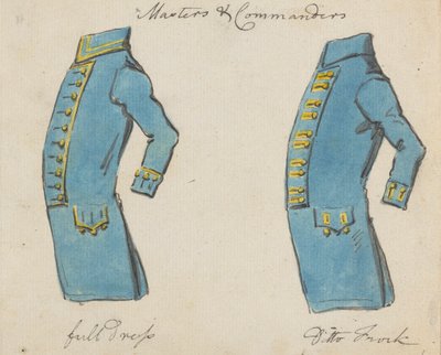Zijaanzicht van twee marinejassen; Meesters en commandanten door Joseph Cartwright