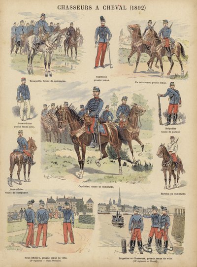 Chasseurs à cheval van het Franse leger door Joseph Charles (after) Beuzon