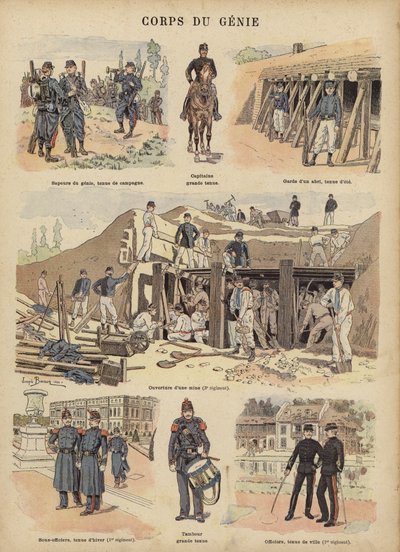Militaire ingenieurs van het Franse leger door Joseph Charles (after) Beuzon