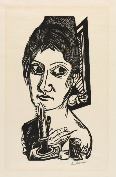 Vrouw met Kaars door Joseph Charles Marin