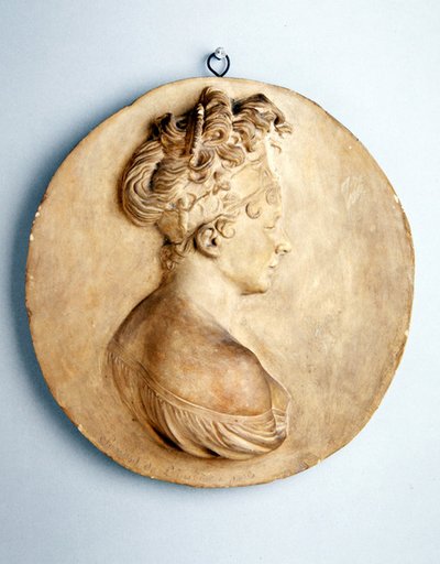 Cirkelvormig Reliëf van Madame Recamier door Joseph Chinard