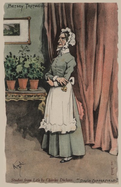 Betsey Trotwood, David Copperfield door Joseph Clayton  Clarke
