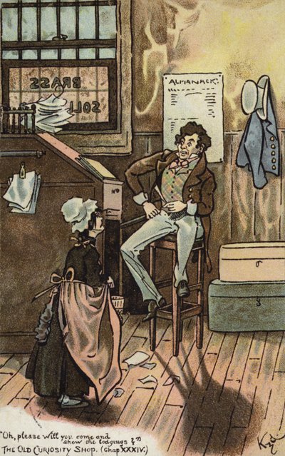 Scène uit The Old Curiosity Shop, door Charles Dickens door Joseph Clayton (1856 1937) (after) Clarke