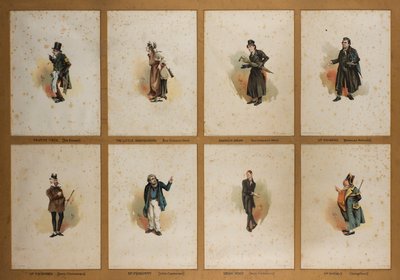 Acht Dickensiaanse Personages door Joseph Clayton  Clarke