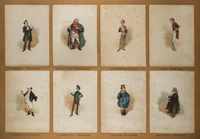 Acht Dickensiaanse personages door Joseph Clayton  Clarke