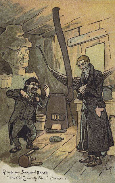 Quilp en Sampson Brass, The Old Curiosity Shop door Joseph Clayton Clarke