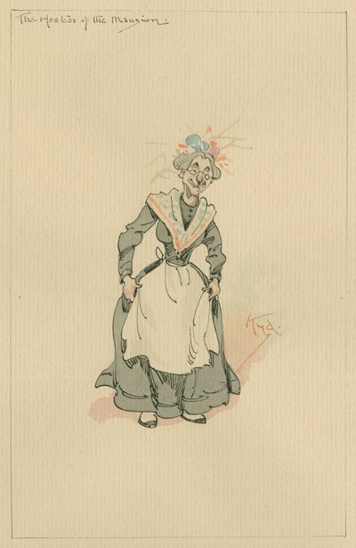 De gastvrouw van het landhuis, ca. 1920s door Joseph Clayton Clarke