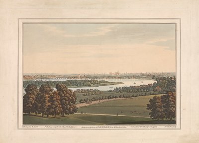 Battersea, Chelsea en Londen vanaf de villa van Mr. Rucker door Joseph Constantine Stadler