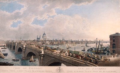 City of London vanuit het zuiden, 1802 door Joseph Constantine Stadler
