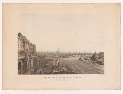 Gezicht op Somerset House en de Theems vanuit het zuiden door Joseph Constantine Stadler