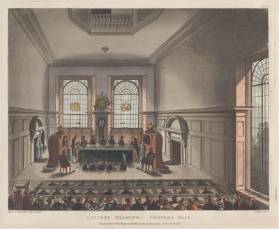 Loterijtrekking, Coopers Hall door Joseph Constantine Stadler
