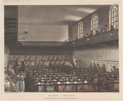 Quakers bijeenkomst, 1 april 1809 door Joseph Constantine Stadler