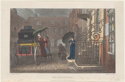 Het vertrek, uit Poetical Sketches of Scarborough, 1813 door Joseph Constantine Stadler
