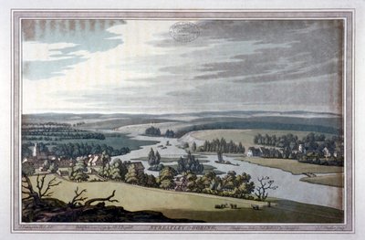 Uitzicht op Streatley en Goring in Berkshire en Oxfordshire, 1793 door Joseph Constantine Stadler