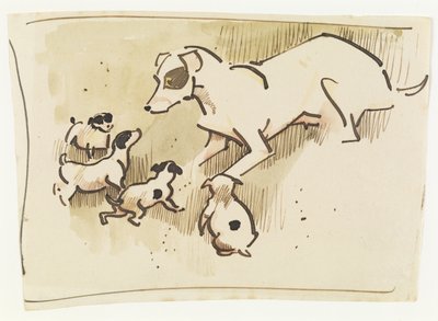 Foxterriër en puppy