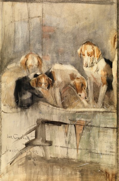 Foxhounds - Jingling Gate door Joseph Crawhall