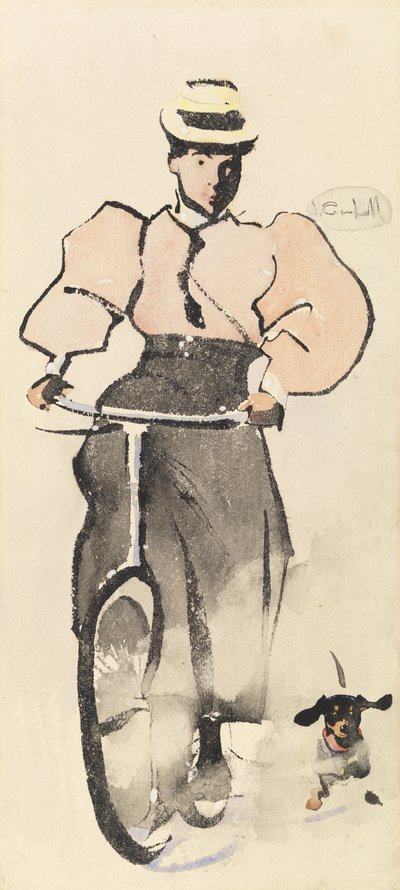 Meisje op een Fiets, c.1896 door Joseph Crawhall