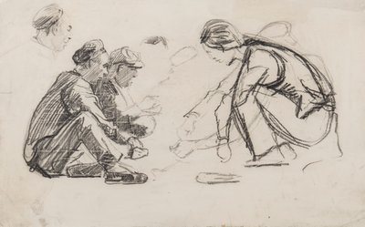 Zittende figuren door Joseph Crawhall