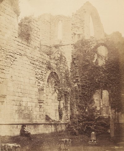 Fountains Abbey. Interieur van de kapittelzaal door Joseph Cundall