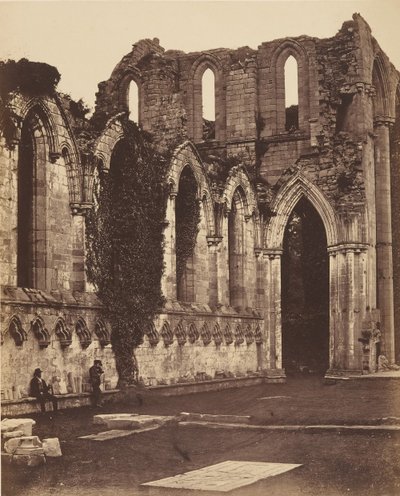 Fountains Abbey. Interieur van het koor door Joseph Cundall