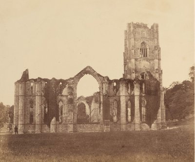 Fountains Abbey. De kapel van de Negen Altaren, Exterieur, 1850s door Joseph Cundall