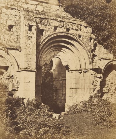 Rievaulx Abbey. Deur van de Refter, 1850s door Joseph Cundall