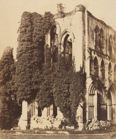 Rivaulx Abbey. Algemeen uitzicht vanuit het zuiden, 1850s door Joseph Cundall