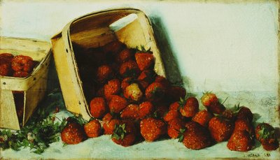 Mand met aardbeien, 1883 door Joseph Decker