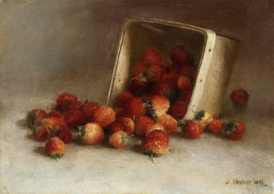 Doos met aardbeien, 1897 door Joseph Decker