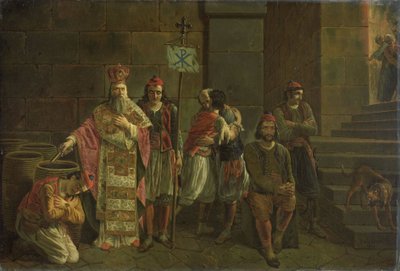 De Laatste Verdedigers van Missolonghi, 22 april 1826: een episode uit de Griekse Onafhankelijkheidsoorlog door Joseph Denis Odevaere